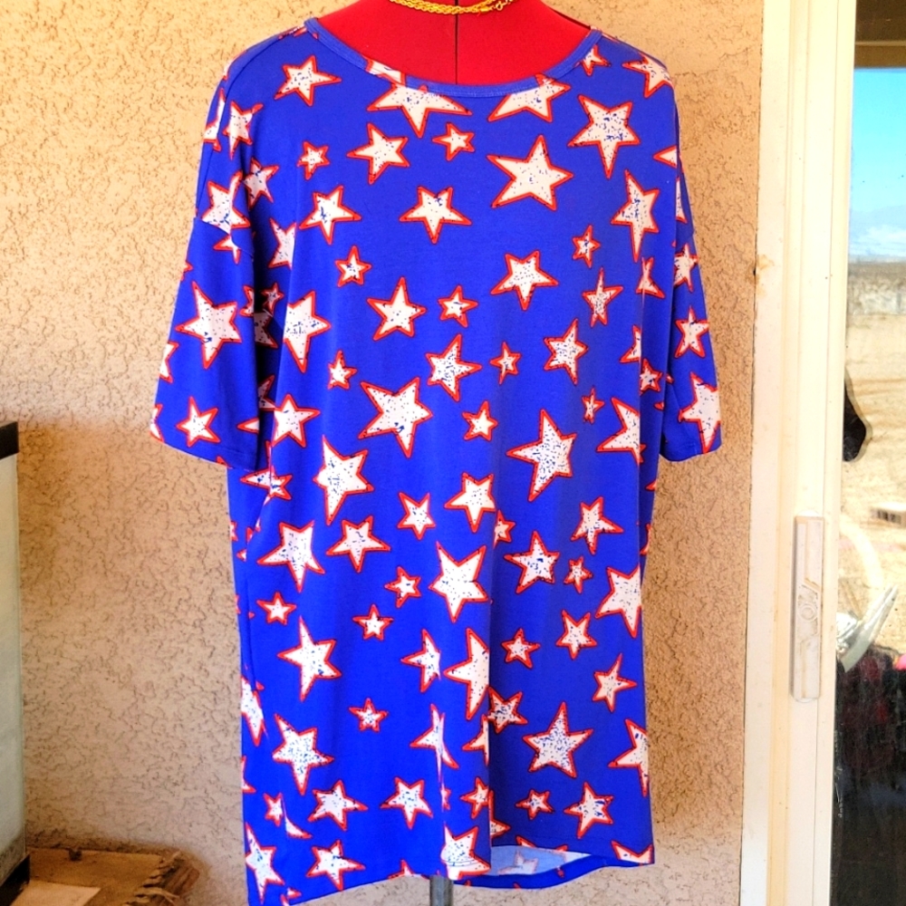 4th of July  New Lularoe Patriotic  Stars Tunic Top size XXS